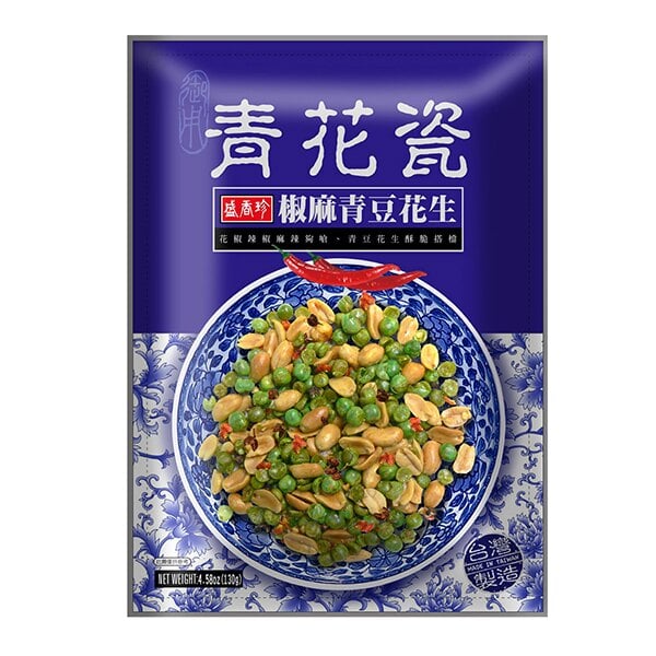 盛香珍青花瓷椒麻青豆花生